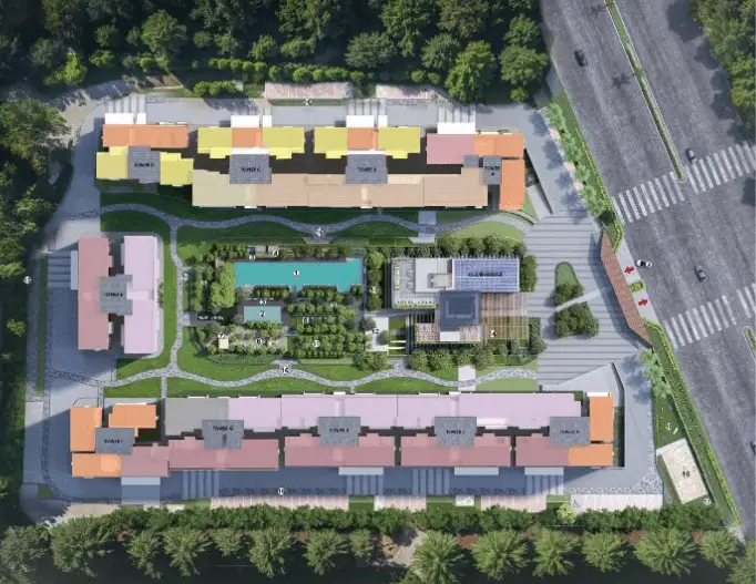 Master plan layout of Mahindra Navrat showing community layout and amenities