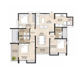 Mahindra Lifespaces Windsor 3 BHK floor plan